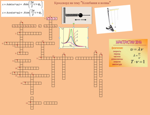 Кроссворд на тему "Колебания и волны"