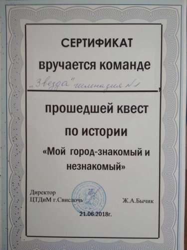 Квест–игра по истории «Мой город – знакомый и незнакомый»