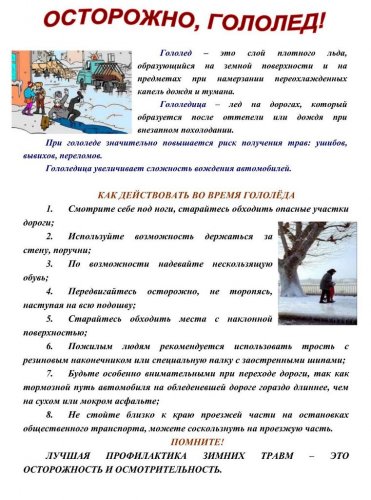Травматизм детей в зимнее время года