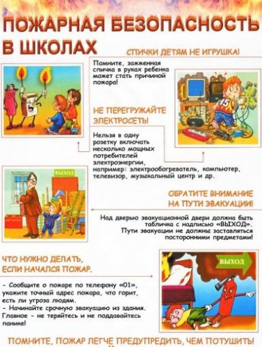 Действия при пожаре в школе